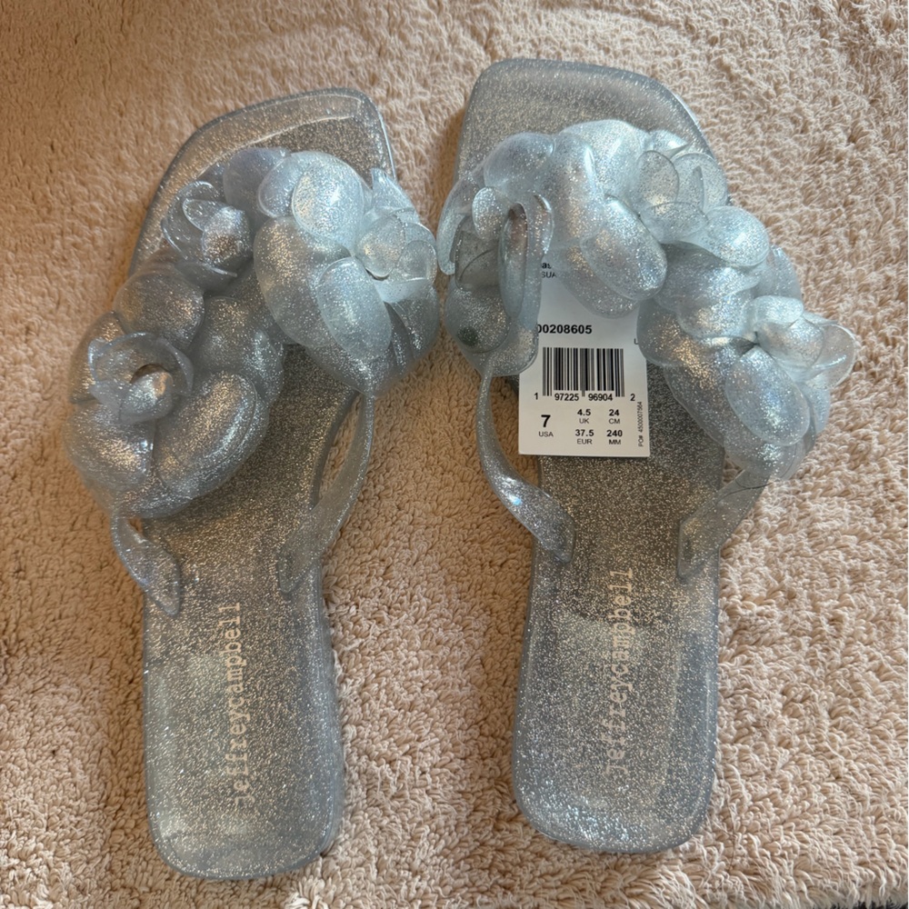Jeffrey Campbell Glittery Silver Sandals